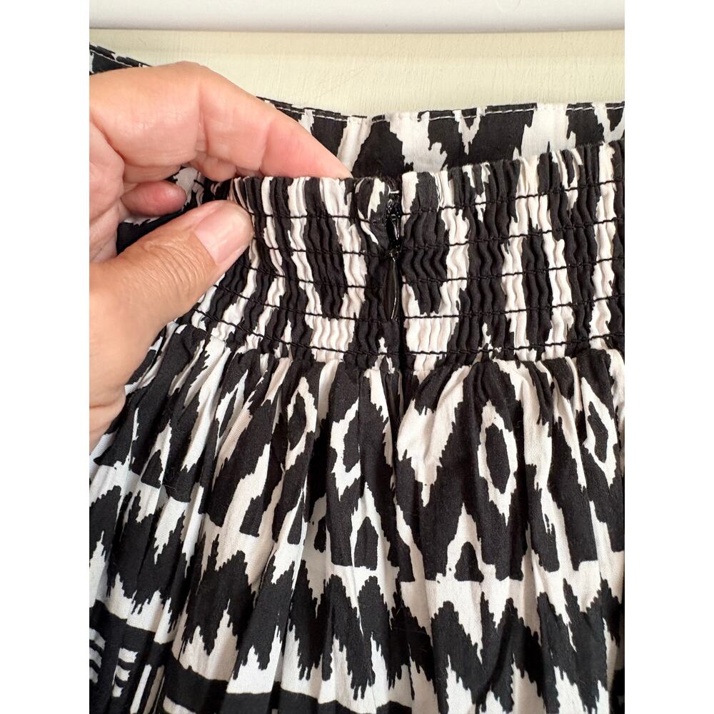 Sundance Black White Maxi Skirt Pockets Lined Cotton XXL Bohemian Resort Chic - Picture 6 of 9